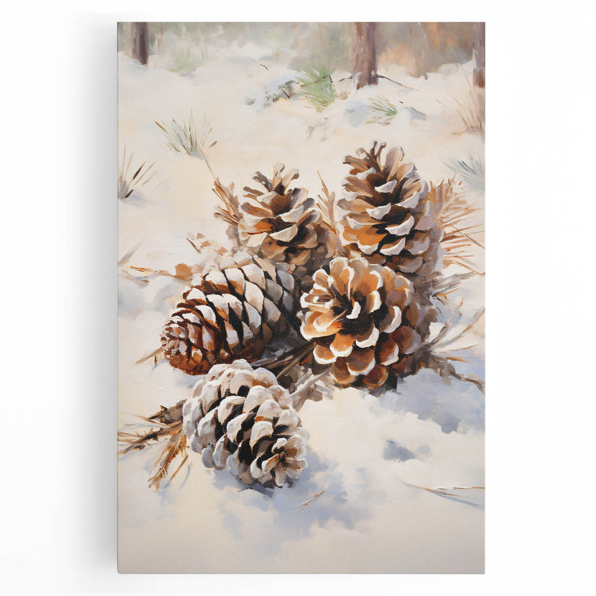 Snowy Pinecones in Winter – Rustic Christmas Wall Decorations