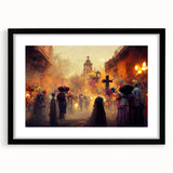 Golden Glow Procession – Día de los Muertos Art Prints