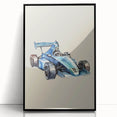 Modern Typography Racing Car Art Print – Stylish Car Illustration Canvas