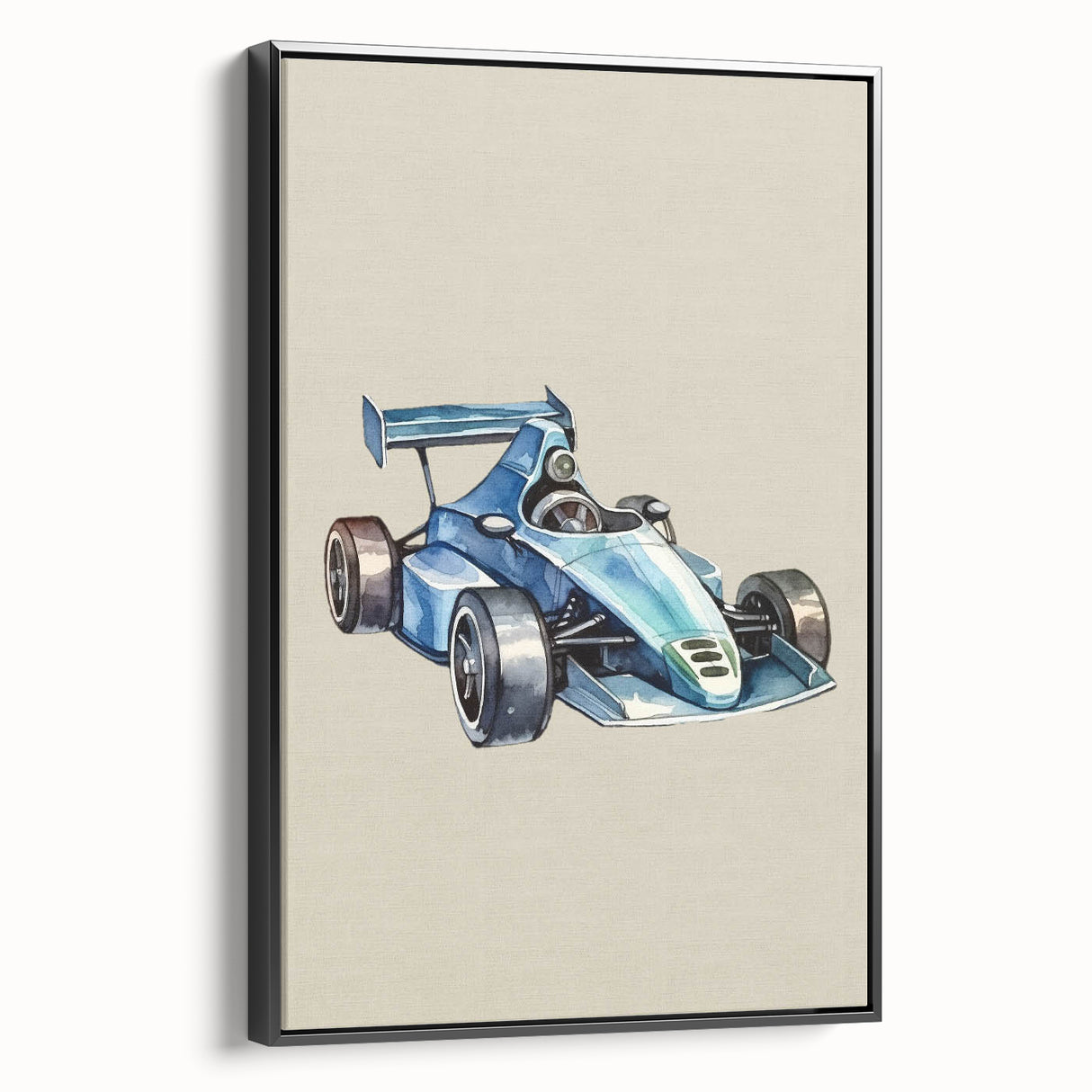 Modern Typography Racing Car Art Print – Stylish Car Illustration Canvas