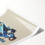 Modern Typography Racing Car Art Print – Stylish Car Illustration Canvas