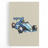 Modern Typography Racing Car Art Print – Stylish Car Illustration Canvas