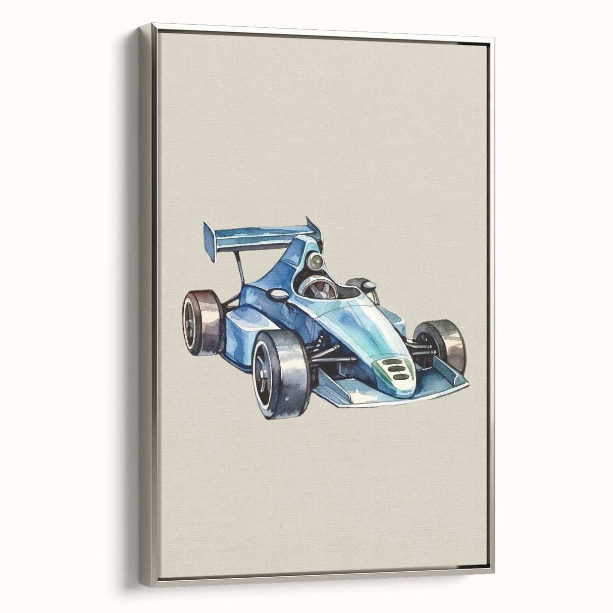 Modern Typography Racing Car Art Print – Stylish Car Illustration Canvas