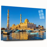 Acrylic print of an abstract African scenery in earthy tones, suitable for bedroom or dining room decor.