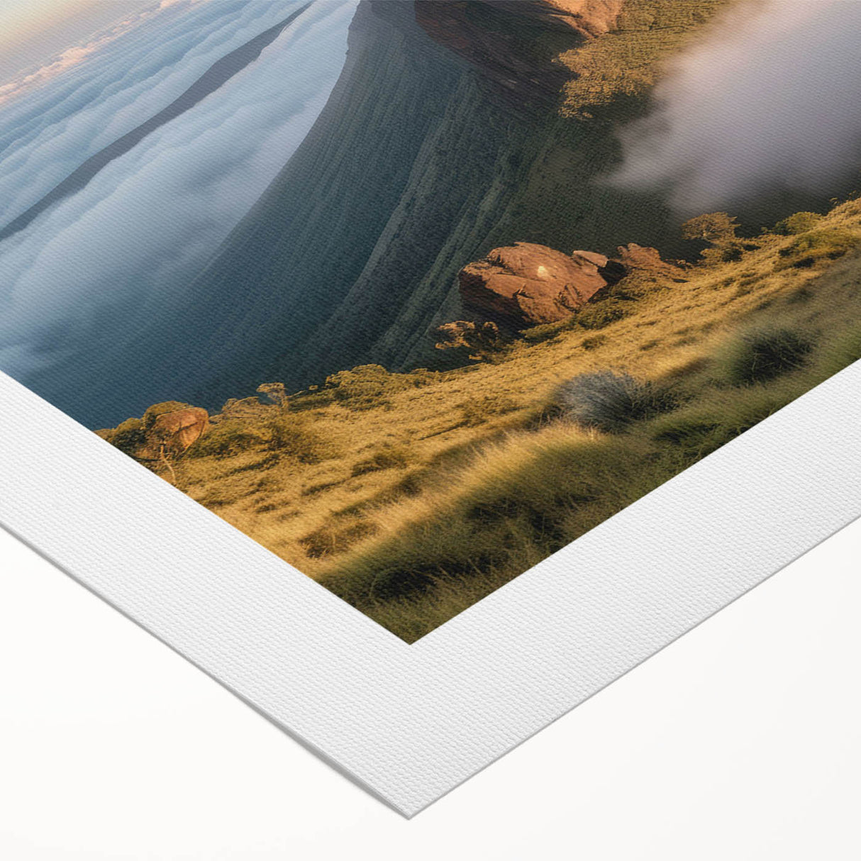Art deco poster featuring a serene Kenyan landscape on rolled canvas, ideal for dining room wall art.