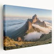 Large stretched canvas featuring a scenic view of the African savannah in earth tones, ideal for kitchen wall art.