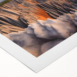 Art Deco poster of a Madagascar landscape on rolled canvas, featuring muted earth tones, ideal for dining room wall art.
