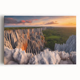 Large black and white canvas print of Madagascar scenery, ideal for kitchen wall art.