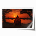 Extra large rolled print of Mali scenery depicting vibrant sunset colors, ideal for art wall dining room.