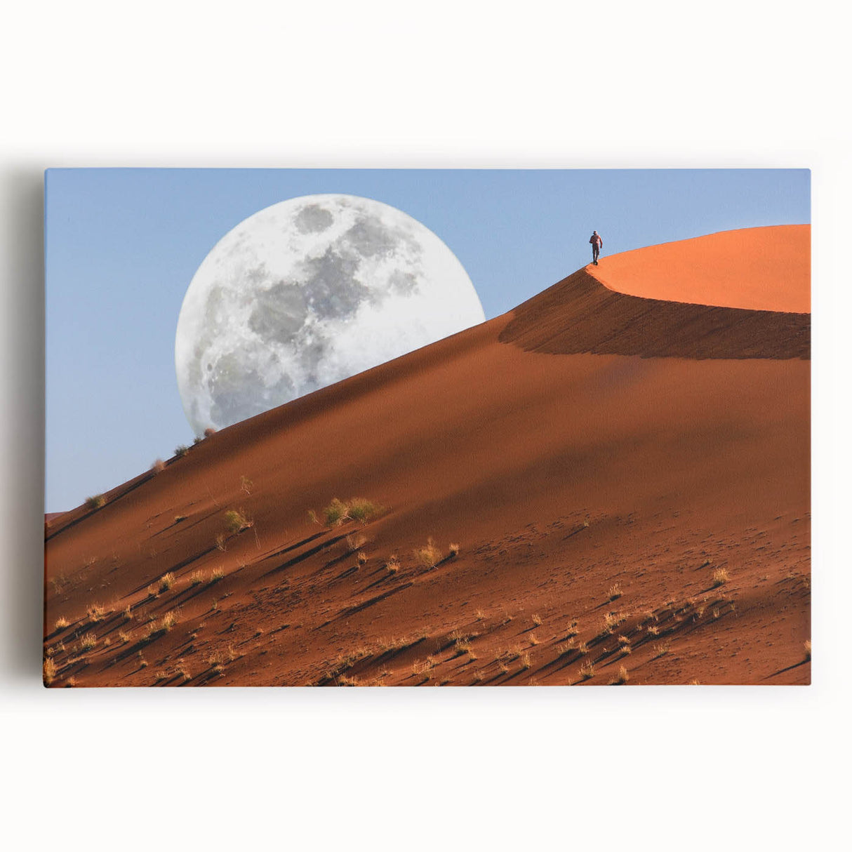Black and white photograph of Namibian landscape on large stretched canvas, suitable for kitchen wall art.