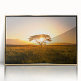 Large acrylic print of a South African scenery in gold frame, ideal for modern art wall decor.