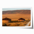 Extra large rolled print of Tanzanian scenery with vibrant floral elements, suitable for dining room wall art.
