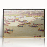 Large acrylic print of a serene Bangladesh landscape in gold frame, ideal for modern art wall decor.