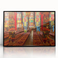 Large abstract wall art depicting Tibetan scenery in muted earth tones on framed acrylic, suited for modern art wall decor.