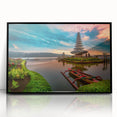 Large abstract wall art depicting an Indonesian landscape in muted earth tones on a framed acrylic.