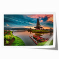 Extra large rolled print of Indonesian landscape with lush greenery and floral elements, ideal for dining room wall art.