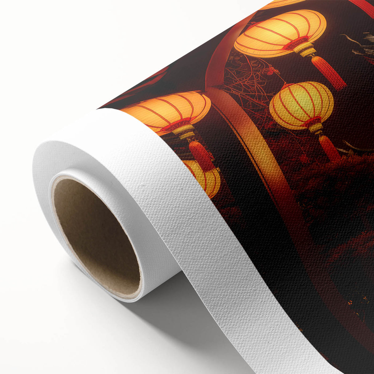 Art deco poster of Kyoto scenery in muted pastel shades on rolled canvas, ideal for nursery wall art.