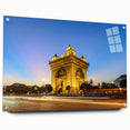 Acrylic glass print of a Laos scenery in muted earth tones, suitable for bedroom or dining room decor.