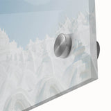 Mid-century modernist style large abstract art print of Myanmar scenery in acrylic glass, ideal for dining room art.