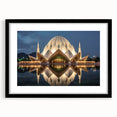 Extra large abstract art print depicting a vibrant, colorful Pakistani landscape on textured canvas, framed in black.