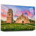 Large abstract wall art depicting a serene Philippines scenery in muted earth tones on acrylic glass.