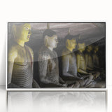 Framed acrylic painting of a serene Sri Lankan landscape in pastel shades, ideal for modern art wall decor.