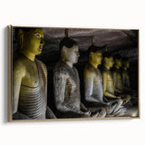 Framed canvas of a vintage-style landscape painting depicting a serene Sri Lankan scenery.