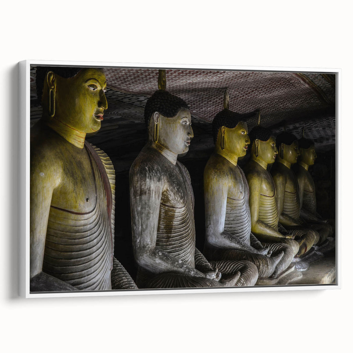 Vintage poster art of a scenic Sri Lankan landscape on a framed canvas, featuring vibrant colors.
