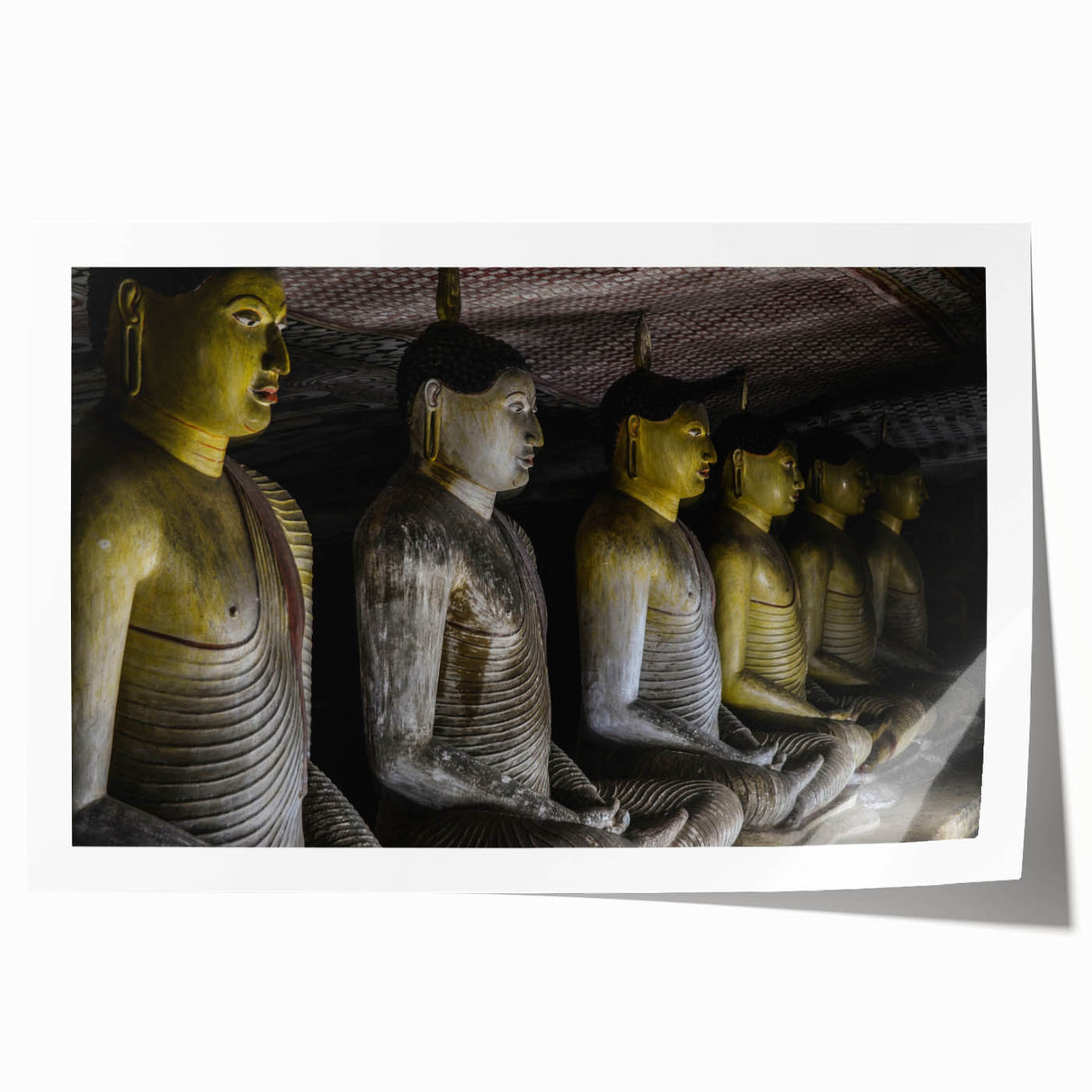 Extra large rolled print of a Sri Lankan landscape with vibrant greenery and floral elements, ideal for dining room decor.
