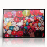 Large abstract wall art depicting a Vietnamese landscape in muted earth tones on a framed acrylic.