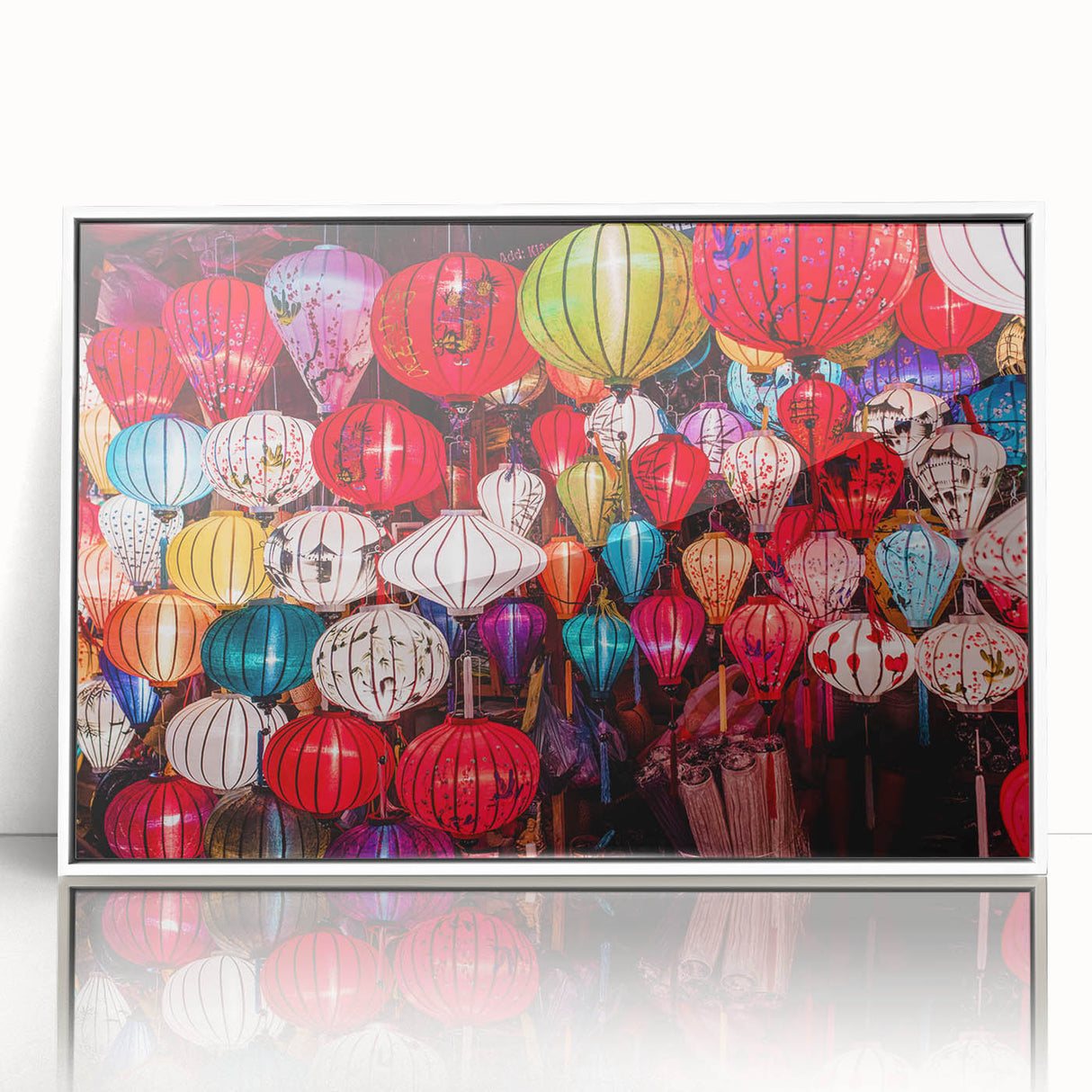 Acrylic framed print of a serene Vietnamese landscape in pastel hues, ideal for modern art wall decor.