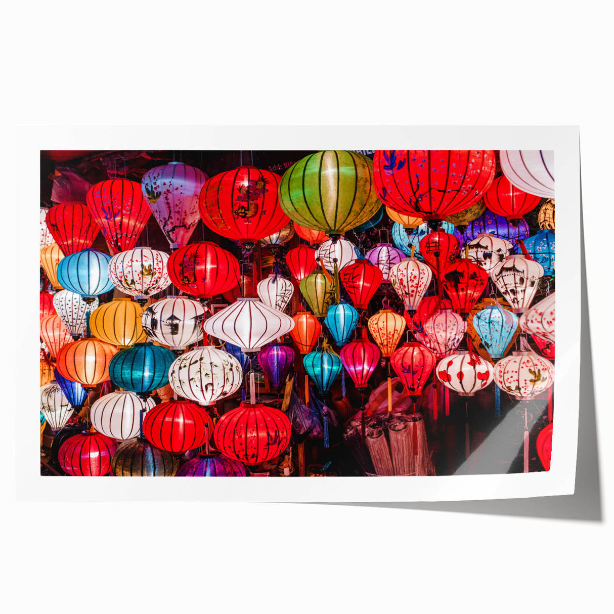 Extra large rolled print of a Vietnamese landscape featuring lush greenery and a tranquil river, ideal for dining room decor.