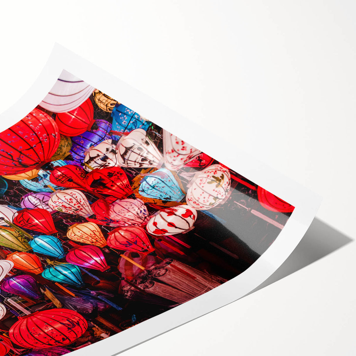 Extra large rolled print featuring line art flowers in subtle hues, ideal for large living room wall decor.