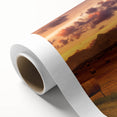 Art deco poster of Alberta, Canada scenery on rolled canvas, featuring muted earth tones, ideal for nursery wall art.