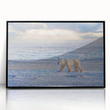 Large abstract wall art depicting a stylized Manitoba scenery in muted earth tones, framed in black acrylic.