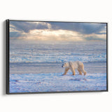 Black and white landscape art painting of a Manitoba scenery on framed canvas, suitable for bedroom decor.