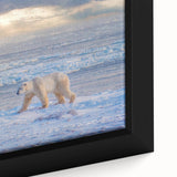 Framed canvas of a textured, colorful Manitoba, Canada scenery in black, ideal for living room decor.