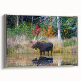 Framed canvas depicting a vintage-style landscape painting of Ontario, Canada, with muted earth tones.