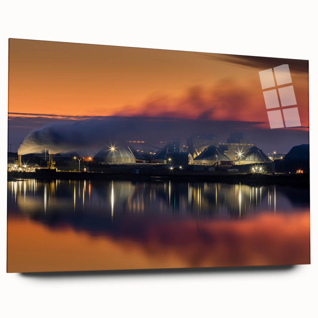 Large abstract wall art depicting vibrant Saskatchewan scenery on acrylic glass, ideal for bedroom or dining room decor.