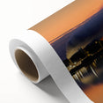 Art deco poster of Saskatchewan scenery in muted pastel shades, rolled canvas, ideal for nursery wall art.