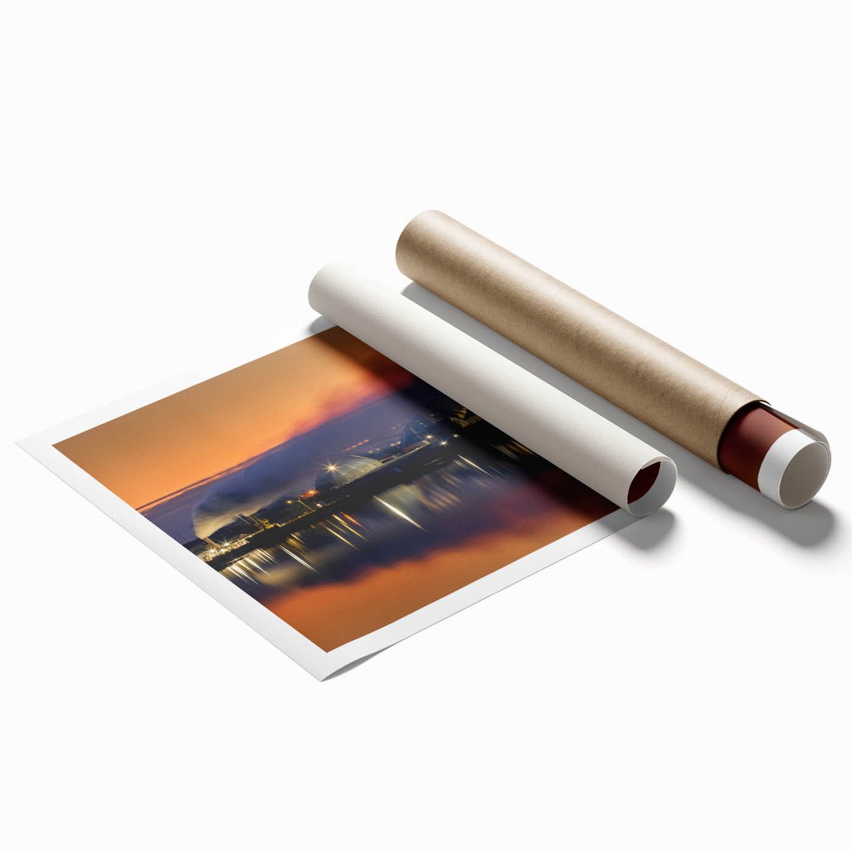 Extra large rolled print featuring a serene Saskatchewan landscape with soft pastel hues, ideal for classy bathroom wall art.