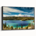 Black and white framed canvas depicting a Yukon landscape, ideal for bedroom wall art.