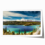 Extra large rolled print of Yukon scenery with vibrant green and blue tones, ideal for art wall dining room.