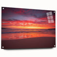Large abstract acrylic glass art depicting vibrant Caribbean scenery, ideal for bedroom or dining room decor.