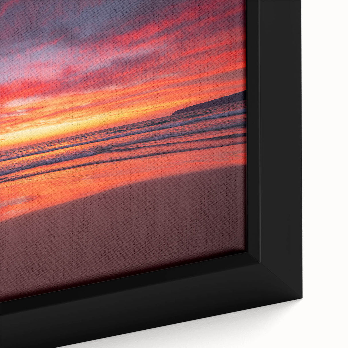Black wall art featuring a textured Caribbean scene in vibrant colors on a framed canvas, ideal for living room decor.