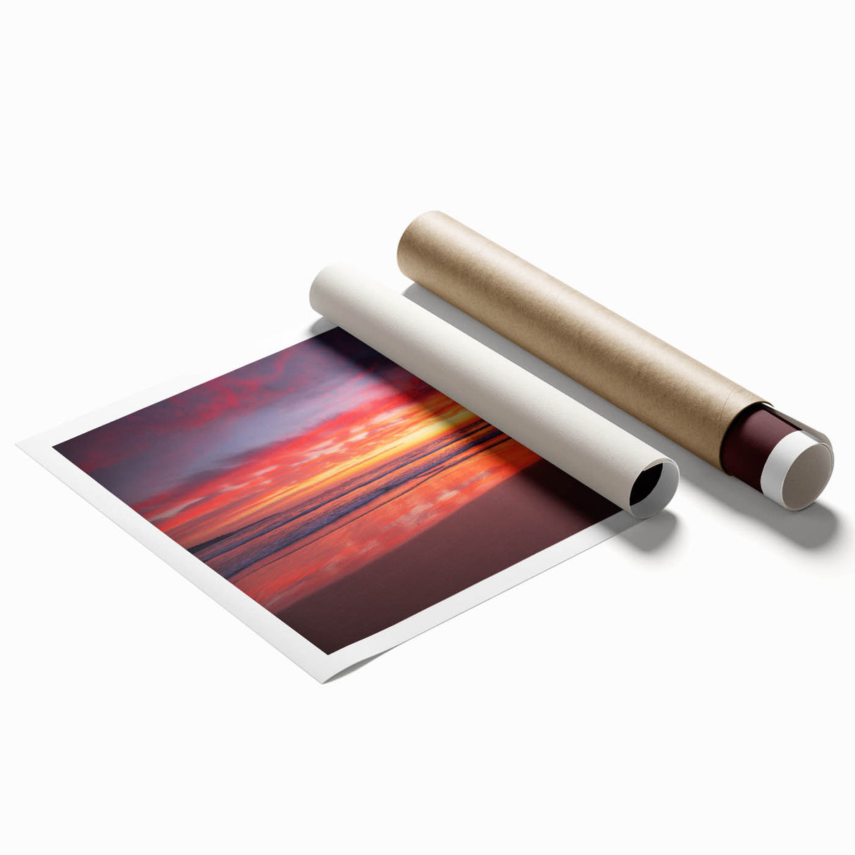 Extra large rolled canvas depicting a Caribbean scenery with vibrant floral elements, ideal for classy bathroom wall decor.