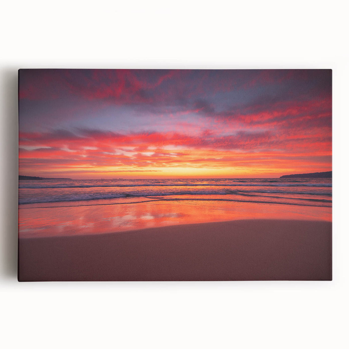 Black and white stretched canvas of a Caribbean beach scene, ideal for kitchen wall art or bedroom ambiance.