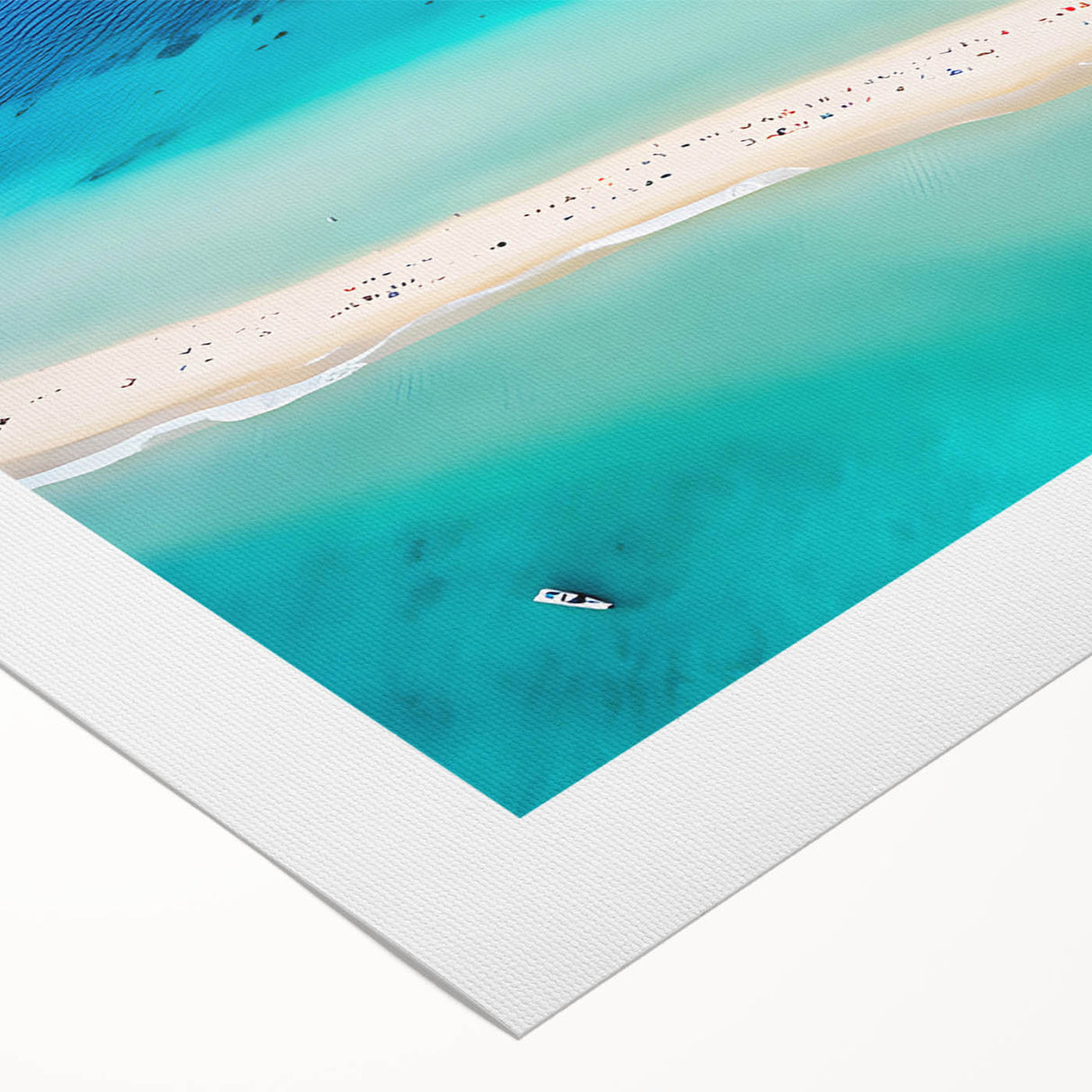 Art deco poster featuring a vibrant Caribbean scenery on a rolled canvas, ideal for dining room wall art.