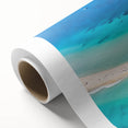 Art Deco style poster of a Caribbean scene in pastel colors, printed on rolled canvas, ideal for nursery wall art.