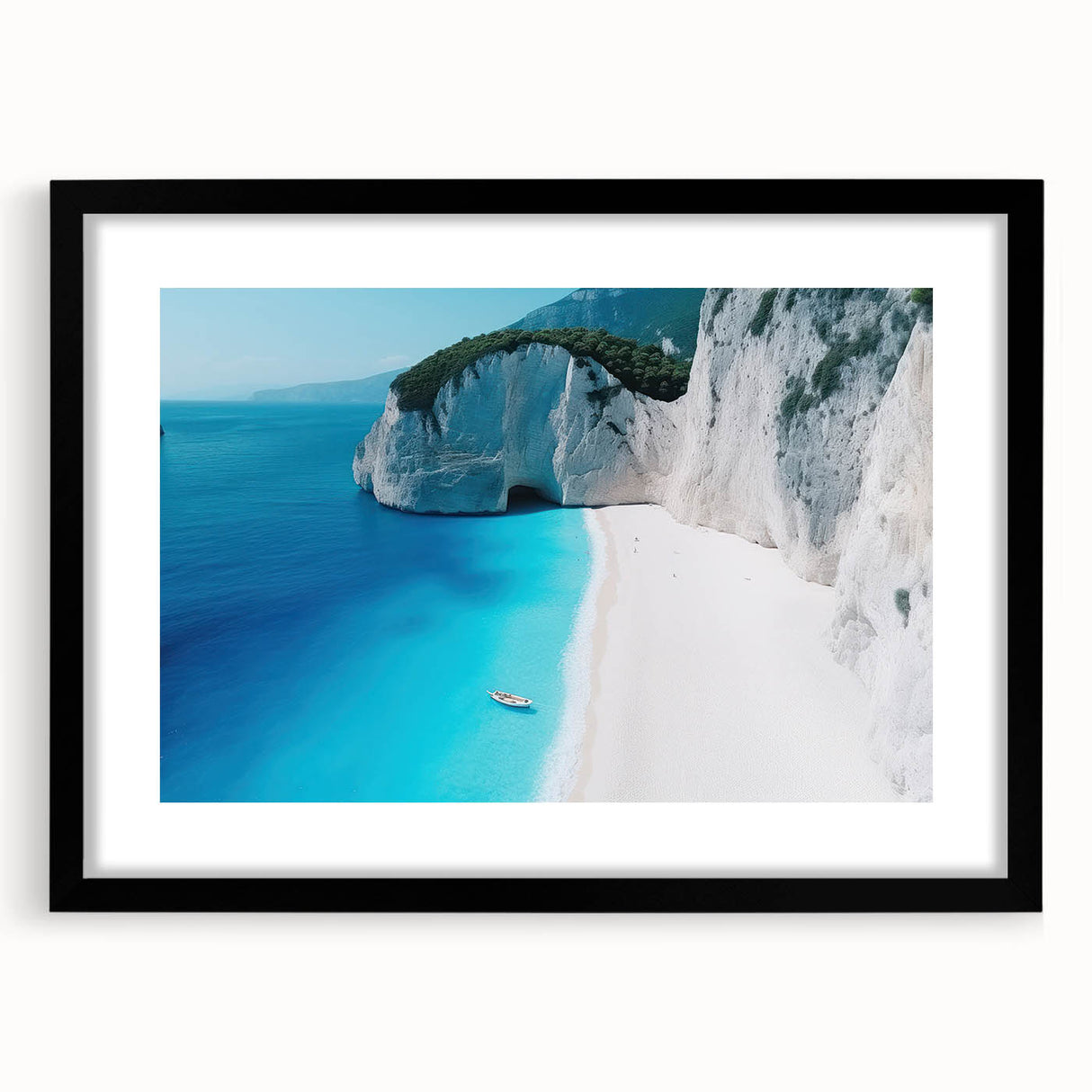 Colorful art depicting the Caribbean Virgin Islands in vibrant hues on a textured, framed canvas.